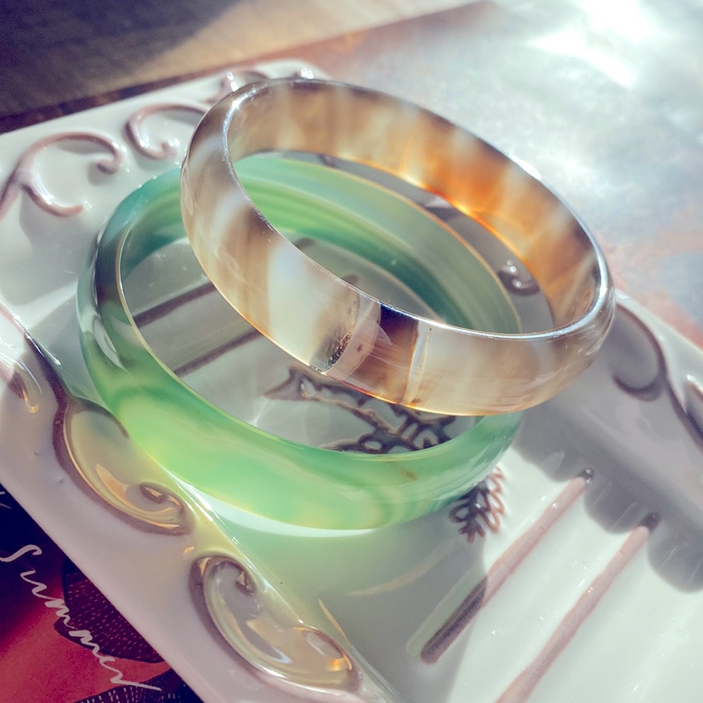 Vintage Agate Bangle Bracelet